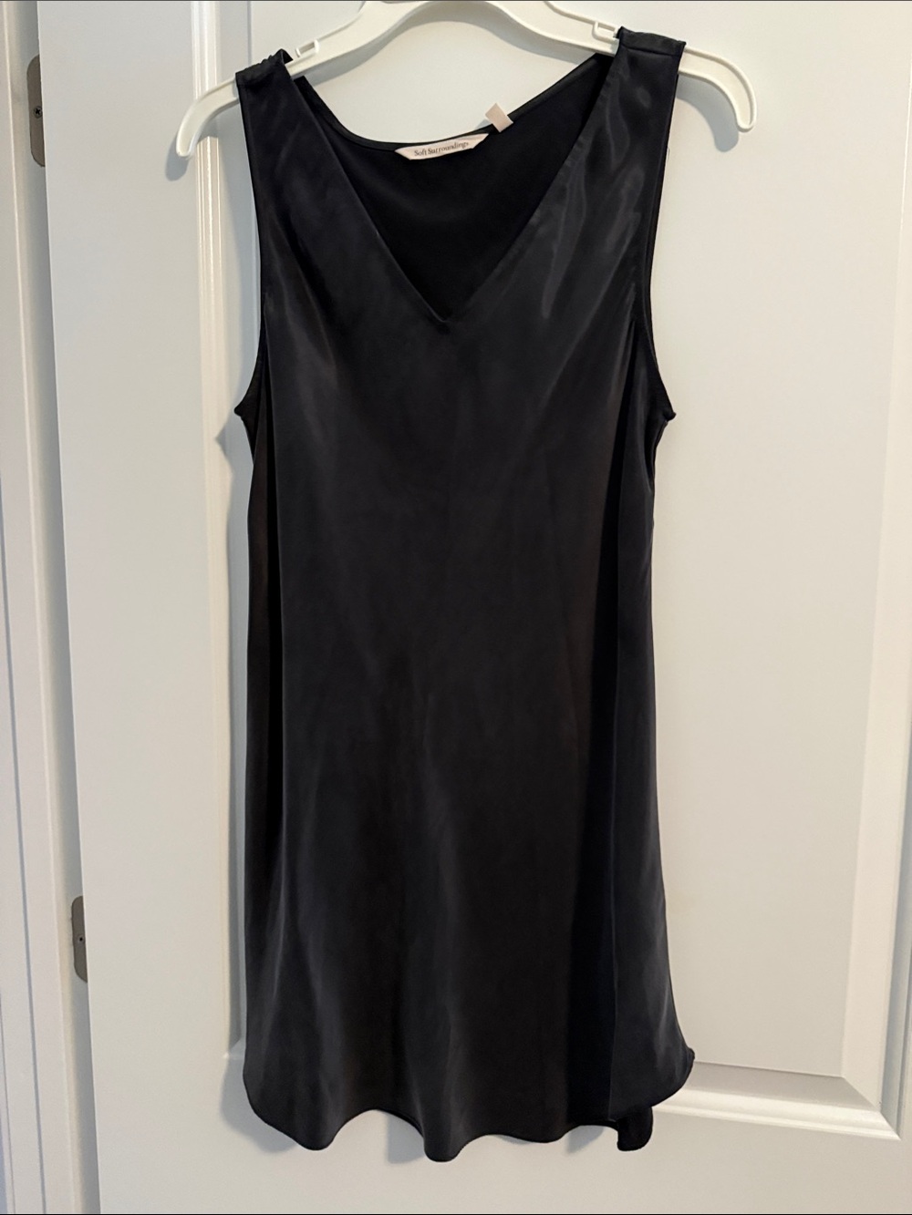 Soft Surroundings Black Slip Top - Simple V-Neck-size M